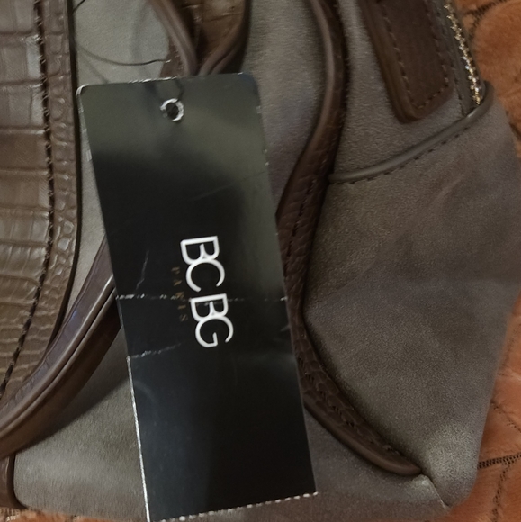 🆕️ BCBG Satchel | Brown | Faux Suede | Faux Croc | NWT | Handbag | Shoulder Bag - Picture 4 of 12